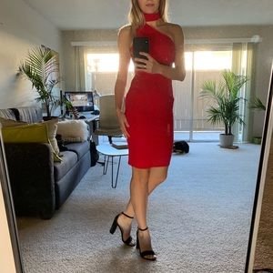 One-Shoulder Bodycon Midi Dress 🍒